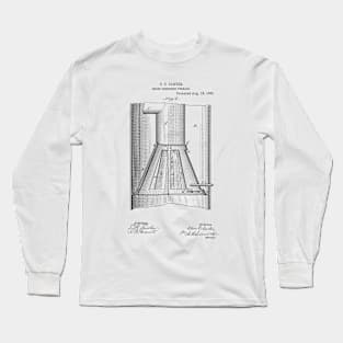 Smoke consuming furnace Vintage Retro Patent Hand Drawing Funny Novelty Gift Long Sleeve T-Shirt